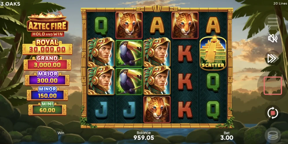 Aztec Fire: Hold and Win gameplay
